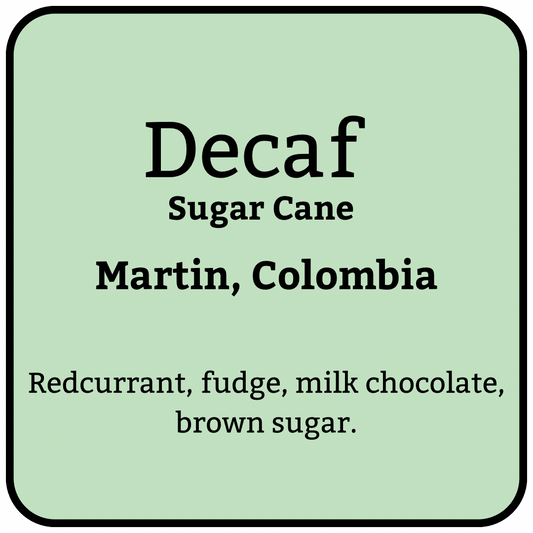 DECAF, Sugarcane, Colombia. 500g Green Beans